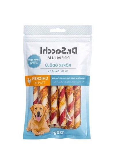 Tahılsız Çift Renkli Sığır Derisi Köpek Ödülü 5" 12 Gr 10'lu 15x9