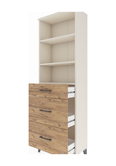 Arges Dolap 3 Raflı 3 Çekmeceli 60x30x182 Aytaşı-çam Aytaşı