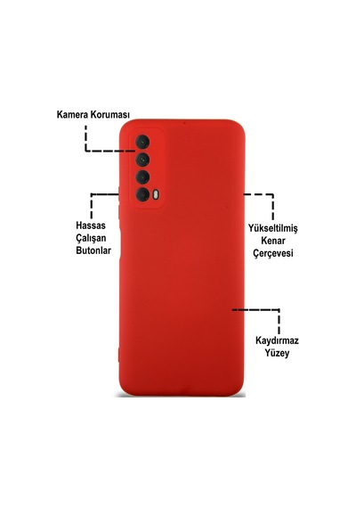 Huawei P Smart 2021 Kapak İçi Kadife Kamera Korumalı Lansman Silikon Kılıf