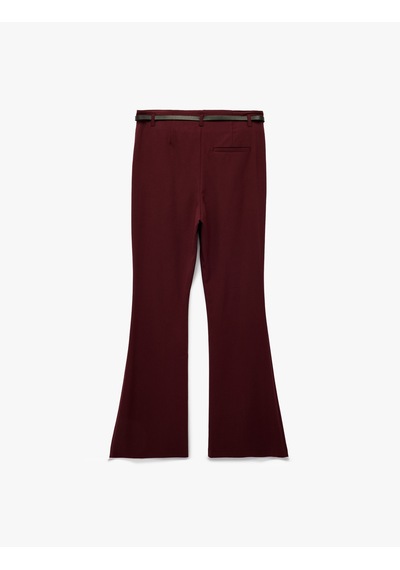 Koton Slim Fit Cepli Viskon Karışımlı Kemer Detaylı İspanyol Paça Pantolon Bordo 6wak40203uw Bordo Koton Slim Fit Cepli Viskon Karışımlı Kemer Detaylı İspanyol Paça Pantolon Bordo 6wak40203uw Bordo