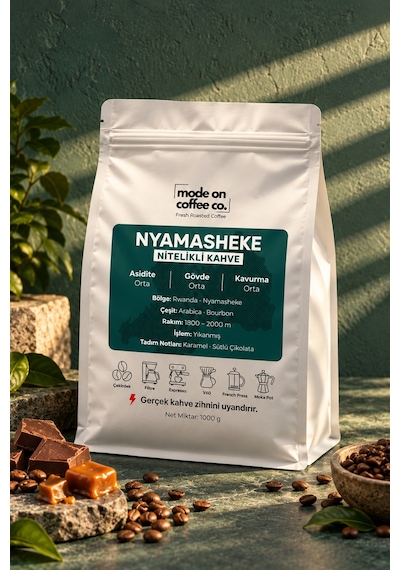 Nyamasheke Rwanda Nitelikli Filtre Kahve 1000 Gr Bourbon Yıkanmış French Press