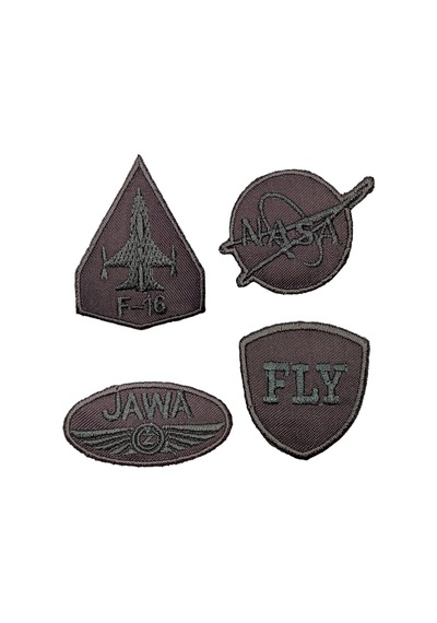 Ütü Ile Yapışan Arma - Patch - Delik Yama Set-2 Modeli Gri 4'lü Set - 327554170