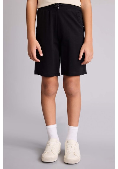 Defacto Regular Fıt Sweatshirt Kumaşı Şort Erkek Çocuk B5867a826smbk27 Siyah-bk27