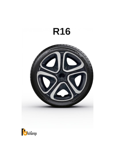Citroen C-elysee 16'' İnç Jant Kapağı 4 Adet Siyah Gri C103