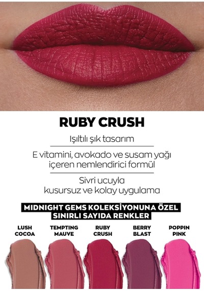 Özel Tasarımlı Ultra Mat Ruj Ruby Crush Diğer