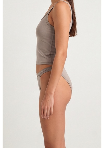 Auw Kadın Yanları İnce Pamuklu Modal Slip Külot 6'lı - Softfit Taş