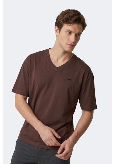 Slazenger Katre Erkek V Yaka Kahve Tişört