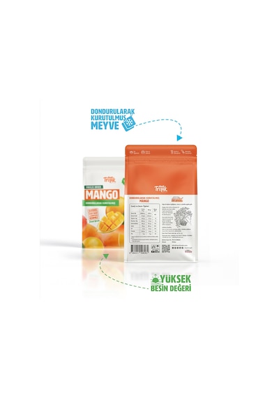 Dondurularak Kurutulmuş Mango 20 G Freeze Dried Meyve Cipsi Çıtır Meyve Kurusu 2 Adet