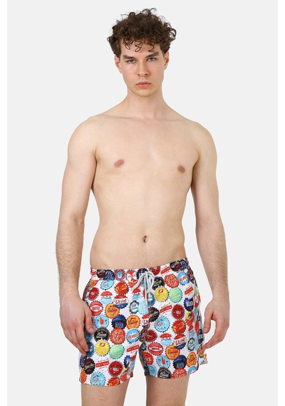 John Frank Deniz Şortu All Over Cepli Mayo Short Erkek Mayo Short Jfsssw37beercap Beyaz-orange