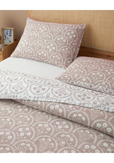 English Home Garden Veil Kolay Ütülenir Çift Kişilik Nevresim Takımı 200x220 Cm Pudra Pudra