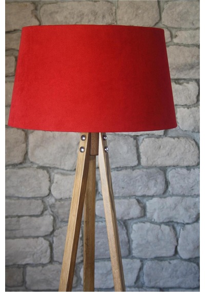 Düz 3 Ayak Tripod Lambader Abajur Köşe Lambası Naturel Ağaç Dekor Lamba Diğer