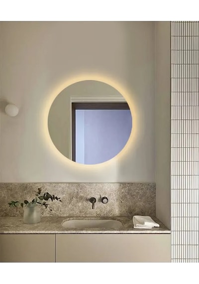 Fawdecor Led Işıklı Yuvarlak Duvar Aynası 90x90 Gün Işığı