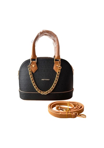 Just Polo Kadın Orta Boy Zincir Detaylı Ayarlanabilir Askılı Yeni Sezon El & Omuz Çantası 234076mh Siyah - Camel