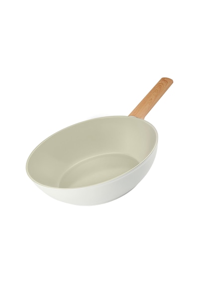 Swiss Crystal Almond Cream İndüksiyon Tabanlı Wok Tava 28 Cm Belirtilmemiş