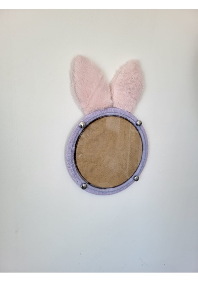 Pembe Tavşan Kulaklı Lila Fotoğraf Çerçevesi