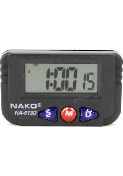 Nako Küçük Dijital Masa - Araba Saati Alarm Kronometre Na-613d Gkh