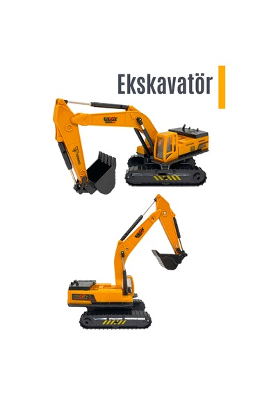 İnşaat Araçları Kazıcı Oyuncak Kepçe İş Makinesi Ekskavatör Sürtmeli İş Makinası