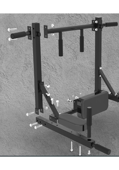 3in1 Büyük Duvara Monte Duvar Barfiks Dips Pull-up Biceps Spor E