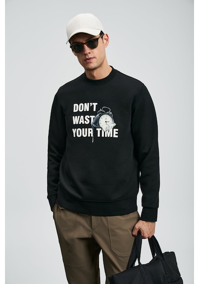 Lufian 112030173 Henry Erkek Sweatshirt Siyah