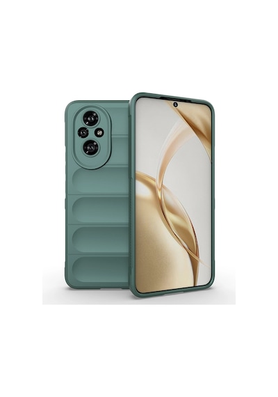 Honor 200 Kılıf Esnek Tpu Oyuklu Arka Yüzey Tasarımlı Zore Etnik Silikon Kapak Koyu Yeşil