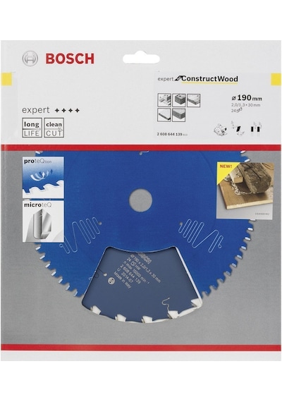 Bosch Expert Serisi İnşaat Ahşabı İçin 190x30 mm 24 Diş Daire Testere Bıçağı - 2608644139
