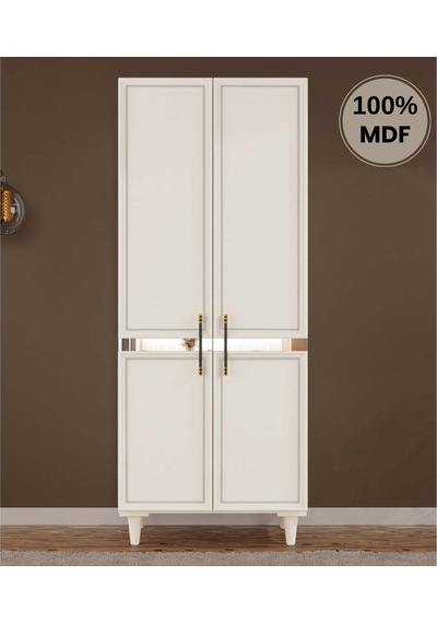 Kardelen 2 Kapak Mdf Ayaklı Tasarım Gardırop Aytaşı