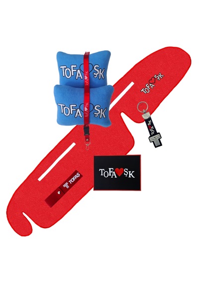 Tofaş Şahin Doğan Kartal Kırmızı Yüksek Torpido Koruma Halısı / Tofaş Mavi Polar Yastık Oto Aksesuar