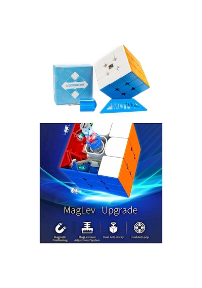 Moyu Meilong 3x3 Manyetik Bloklar 3m - Mıknatıslı Standlı Tornavidalı Stickersız Akıl Zeka Rübik Küp