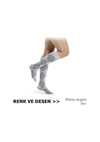 Sigvaris Shades Socks Kadın Diz Altı Varis Çorabı, Renkli, Desenli Ten Rengi Standart M Kapalı Kısa