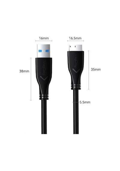 Veggieg Usb 3.0 Micro B Şarj Ve Data Hdd Kablosu 1.5 Metre