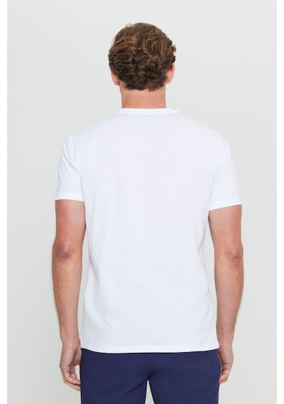 Ac&Co / Altınyıldız Classics Slim Fit Dar Kesim V Yaka Pamuklu Erkek Tişört Beyaz