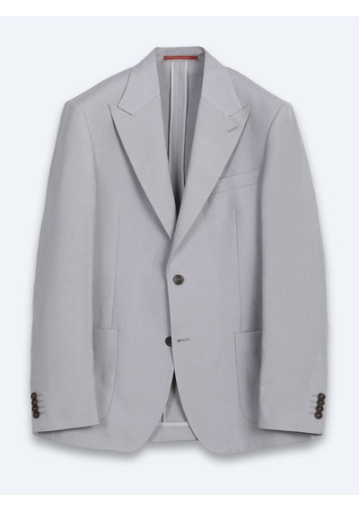 Kip Gri Modern Fit Keten Karışımlı Takım Elbise