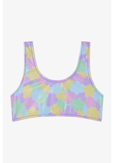 Penti Kız Çocuk Shiny Flower Fırfırlı Halter Yaka Bikini Takımı
