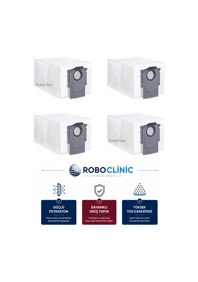 Roborock Saros 10r Robot Süpürge Uyumlu Yedek Aksesuar Parçası Toz Torba 4 Adet