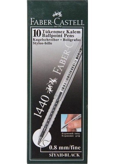 Faber Castel Tükenmez Kalem 1440 Siyah 10'lu