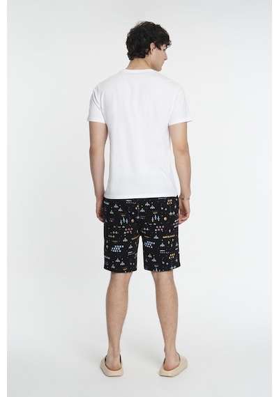 Regular Fit Erkek Pijama Whıte/black