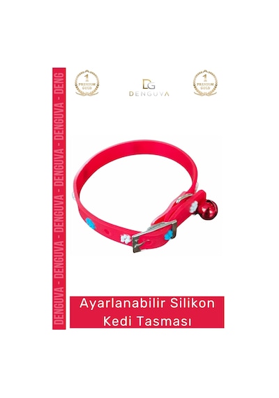 Petshop Yumuşak Konforlu Ayarlanabilir Şık Dayanıklı Su Geçirmez Esnek Hafif Silikon Kedi Tasması Diğer