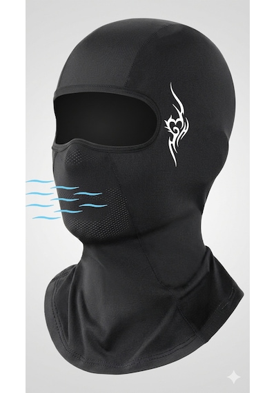 Flex Premium Reflektörlü Siyah Kar Maskesi Model 104 Balaklava Balaclava Motorsiklet Scooter Bisiklet Spor