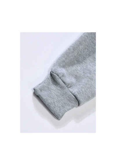 Tarzsokak Boston Renkli Baskılı Oversize Kapüşonlu Sweatshirt Gri