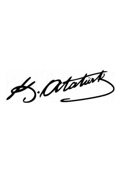 Mustafa Kemal Atatürk Imzası Siyah Sticker 25 X 6 Cm