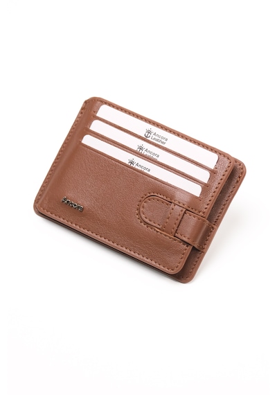 Ancora Leather Hakiki Deri-minimal Tasarım Kartlık-26205-kişiye Özel İsim Baskılı Taba
