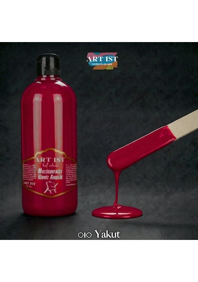 Multisurfaces Hibrit Akrilik Boyalar - 010 Yakut Kırmızı Ahşap, Taş Tozu, Hobi, Dıy
