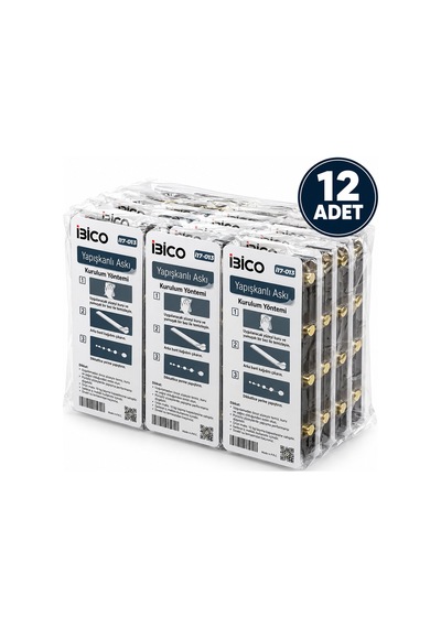 İbico İ17-013 5 Kollu Gold Ve Yapışkanlı Pls. Askı 5kg.taşıma T Mika Kristal Şeffaf Renkli Taban - 12'li Paket