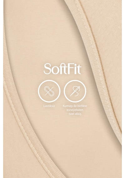 Auw Kadın İp Askılı Pamuklu Modal Basic Atlet 3'lü - Softfit Ten