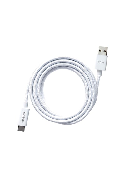 Usb-a To Type-c Örgülü Süper Hızlı 66w Şarj Kablosu Ve Veri Kablosu 2 Metre - Beyaz