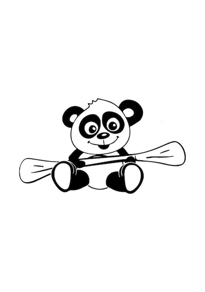 Kürek Çeken Panda Sticker 10 X 5 Cm