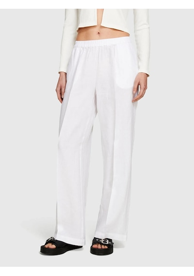 Sisley %100 Keten Beli Lastikli Önü Pileli Geniş Paça Pantolon Kadın Beyaz Pantolon - 325p4aghlf03u Sisley %100 Keten Beli Lastikli Önü Pileli Geniş Paça Pantolon Kadın Beyaz Pantolon - 325p4aghlf03u