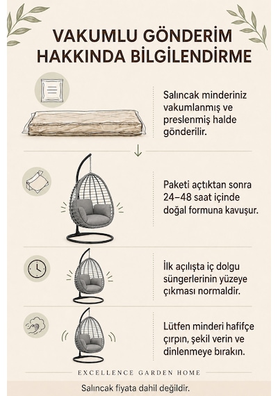 Sadece Minder Armut Salıncak Fındık Salıncak Minderi Tek Kişilik Antrasit Yıkanabilir Silinebilir Bahçe Balkon Minderi Antrasit