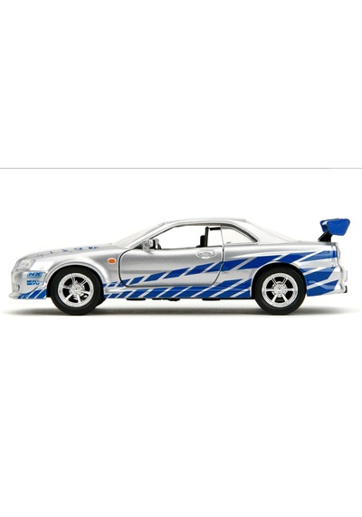 Jada 1/32 Fast And Furious Brian's Nissan Skyline Gt-r R34 Dikkat Uzunluk 12cm Gümüş