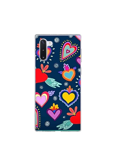 Samsung Galaxy Note 10 İle Uyumlu 1mm Slim Fit Retro Colors 3 Baskılı Şeffaf Kılıf Şeffaf